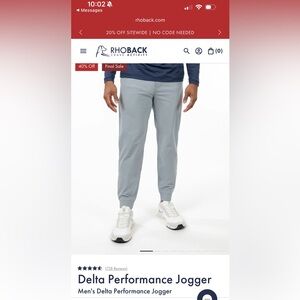 Rhoback Delta Performance Jogger - Light Gray
